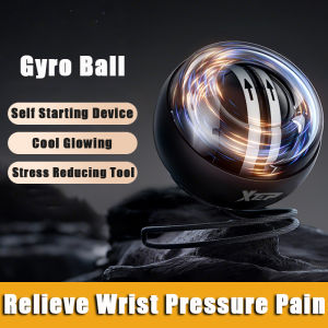 Gyro Ball Arm Exerciser Strengthener Gyro Wrist Ball Power Gym Training Exercise Tool LED Auto-Start Grip Gyro Ball Centrifugal Silent Stress Relief Wrist Power Device 腕力球
