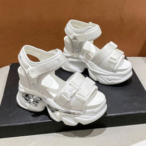 รองเท้าแตะส้นหนาสำหรับผู้หญิง ฤดูร้อน 2023 สไตล์เกาหลี ทรงหัวแหลม พื้นยาง รองเท้าแบบสวมที่สวมใส่สบาย