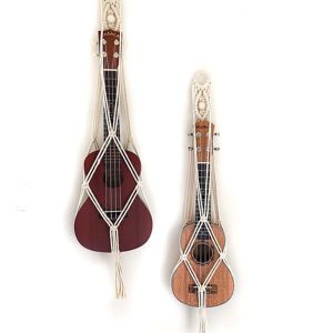 Bohemian Woven Guitar Wall Hanging Net Guitar Storage Mesh Bag Bass Ukulele Violin Erhu Holder Guitar Stand Instrument Accessory