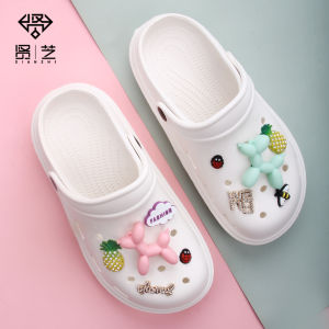 10ชิ้น/เซ็ตลูกบอลสุนัข Crocs เครื่องประดับรองเท้า3D น่ารักลายดอกไม้รองเท้า Clogs ตกแต่งสำหรับ Crocs