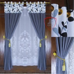 MURAH CUCI GUDANG!!! GORDEN JENDELA OR PINTU KOMBINASI RUANG TAMU RING 12 - LEBAR 120 X TINGGI 220 HOMEMADE MURAH HARGA GROSIR Tirai untuk Rumah