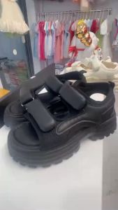 [HÀNG CÓ SẴN]  Dép Sandal nữ 2 quai dán hàng QC đế cao 5cm - (kèm video thật)