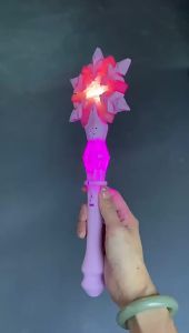 Princess Wand Toy Fairy Girls Glowing Wands Christmas Halloween Children Toys Snowflake Light Sound Sticks Kid Cosplay Toys