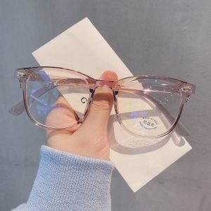 Retro Oval Frame Glasses UV Protection Anti Blue Light Flat Light Glasses Men and Women Optical Spectacle for Vacation