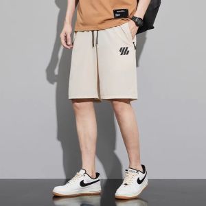 Jeanswest Summer Thin Ice Silk Casual Shorts Mens Loose Fit Quick Dry Five-Quarter Length Straight Leg Pants