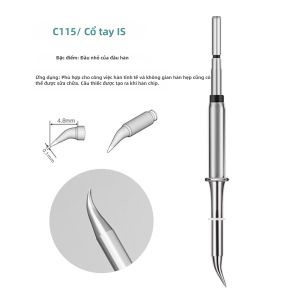 Đầu Hàn HZY C115 K/I/IS Không Chì Tương Thích Với Trạm Hàn Sugon Aifen JBC I2C Tích Hợp Lõi Gia Nhiệt Tay Cầm.