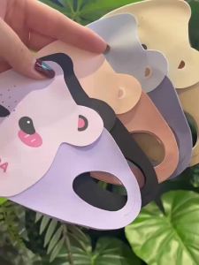 Childrens sunscreen masks for boys and girls cute cartoon teddy bear babies UV resistant masks