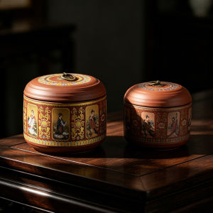High-End Large Antique Tea Canister