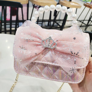 Túi Đeo Vai Hình Công Chúa Elsa Dễ Thương Cho Trẻ Em Túi Đeo Chéo Có Dây Thừng Và Nút Thắt Hình Bướm Túi Xách Cho Bé Gái Túi Xách Thời Trang