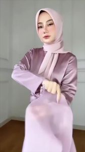 Jema Dress Outer Set Gamis Polos Kondangan Wisuda Kekinian Rok lilit Kondangan Baju Lebaran