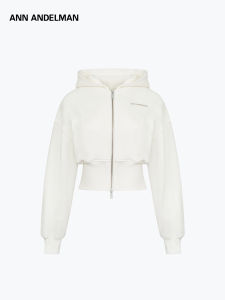 ANN ANDELMAN | Long Sleeve Slim Fit Short Double Zipper High Waist Hooded Sweatshirt