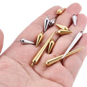 ต่างหูสร้อยคอ Diy สร้อยข้อมือแฮนด์เมดแฟชั่นจี้ทรงกรวยทำจากสแตนเลสสตีลเครื่องประดับทอง18K