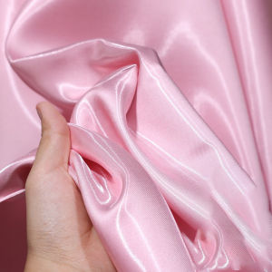 Blue liquid glossy satin crisp reflective fabric sewn party dress pants jacket handmade DIY designer fabric
