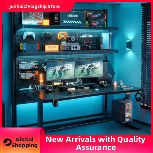 JUNHUIDA | Adjustable Electric Standing Desk Combo Home Office Gaming Table