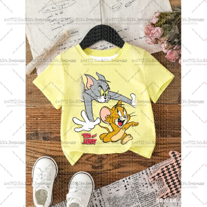 52TOYS | 2026 TOM&JERRY Cartoon Pattern 3D Printed Cute Childrens Casual Top Fashion Sports T-shirt Summer Adult Short Sleeved T-shirt