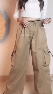 Kiya Cargo Pants Wanita Highwaist Loose Korean Style Jumbo Celana Kargo Wanita Terbaru Kargo Kiya