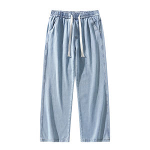 Mens American Style Loose Straight Leg Jeans Vintage Spring Summer New Arrival Drapey Trendy Wide Leg Long Pants