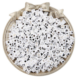 Acrlyic Square Beads Letter Charms Handmade Bracelet Materials DIY Jewelry Accessories 5x5mm Fashionable Craft Supplies