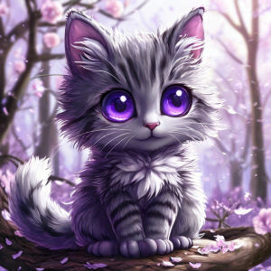 Huacan 5D Tự Làm Tranh Gắn Đá Sakura Forest Cat Full Round & Square Kim Cương Thêu Phong Cách Hiện Đại Động Vật Phong Cảnh Trang Trí Tác Phẩm Nghệ Thuật