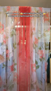 【Fast Delivered】100*200cm 3in1 Sheer Curtain Ultra Light Tulle Curtain Willow Leaves Kurtina Window Door Screen Living Room Sheer Curtains