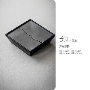 Handmade White Wax Charcoal Burned Four-Sided Tea Table Board Storage Water Dry Bubble Table Zen Style Real Wood Chinese Retro