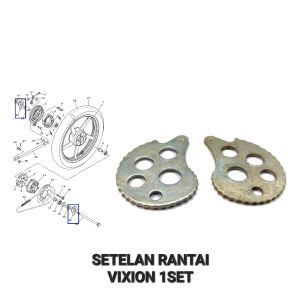 Setelan Rantai Vixion (Harga Per Set Isi 2) - Stelan Rante Anting Anting Chain Adjuster Arm Arem Vixion Lama Old Kanan - Kiri