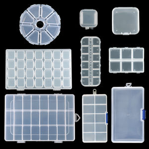 QIAO | Transparent Plastic Storage Jewelry Box Compartment Adjustable Container For Beads Earring Box For Jewelry Rectangle Box Case