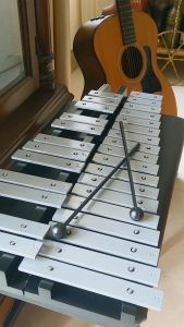 Đàn xylophone 30 phím hợp kim nhôm cao cấp QUYNHLEMO âm hay Xylophone 30 tone phím màu bạc sang trọng