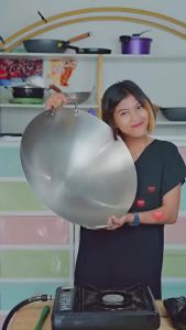 Wajan Stainless 555 Tebal Kuali Premium dengan Pegangan Stainless Steel/Wajan Stainless 555 Tebal Kuali Premium dengan Anti Lengket Kuali Serbaguna Premium