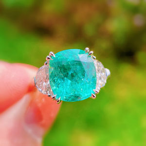 【Hàng Có Sẵn】sản Phẩm Mới Nhẫn Hở Khí Chất Đơn Giản Phong Cách Người Nổi Tiếng Paraiba Tự Nhiên Cho Nữ