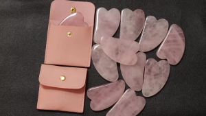 Natural Stone GuaSha Tool Jade Facial Beauty Rose Quartz Scraping Crystal Massager Firm Skin Face Gua Sha SPA