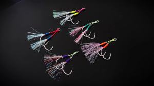 10Pcs Luminous Double Assist Hooks Sharp Fishing Hooks Corrosion-Resistant Jig Hook 1# 2# 1/0# 2/0# 3/0#