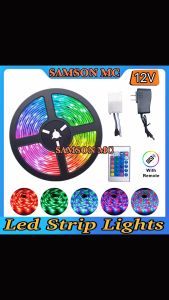 5M RGB Led Strip Lights DC/12V Waterproof With Remote Adapter LED light strip lighting background wall decoration