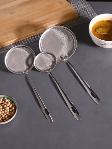 Stainless Steel Mesh Spoon Sifter Sieve Filter Kitchenware Cooking Skimmer Strainer S/M/L