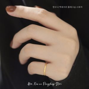 HANXIUNI | Slim Minimalist Rose Gold Solid Titanium Steel Ring