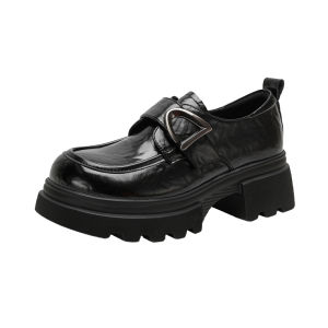 Josiny | Thick Sole Chunky Heels Retro Vintage Deep Mouth Loafer Shoes