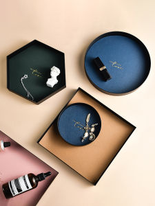 Luxury Nordic หนัง ถาด Entryway Key จานน้ําหอมเครื่องสําอางค์กล่องเก็บเครื่องประดับเดสก์ท็อปรายการเบ็ดเตล็ดตําแหน่งแผ่น