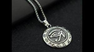 Gothic Evil Eye Pendant Necklace Men Stainless Steel 3 Colors Retro 60cm Long Collar Jewelry Hiphop Rock Boyfriend Gift Pulseira
