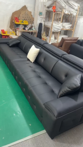 👍Genuine Leather Sofa(FREE DELIVERY&INSTALL)Type 308 Adjust Headrest Sofa Handrail with Stool