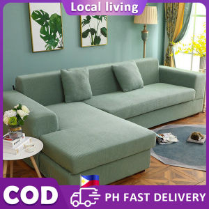 【PH STOCK & COD] Universal 1/2/3/4 Seater L Shape or Regular Shape Sofa Cover Solid Color Elastic Sofa Cover Set