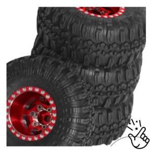 4PCS 1.0\\\" Wheels Hubs Tires Kit for 1/18 TRX4M Bronco Defender Upgrade Parts