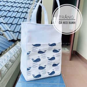 [HANDMADE] Túi Canvas Đựng Ly Bình nước Giữ Nhiệt Túi Hoạ tiết 2 Quai