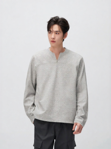 Semir | Autumn Long Sleeve Half Placket Letter Print T-shirt