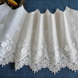 25cm 1Yard 3D Floral Embroidered Lace DIY Dress Edge Trim Home Textile Clothing Decoration Accessories