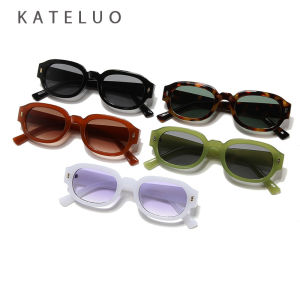 KATELUO Women Retro Oval Small Frame Sunglasses UV400 Protection Fashion Gradient Sun Glasses for Men SZ1005
