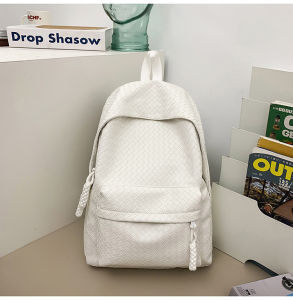 Backpack Mens Backpack Stylish Niche Style Leather Casual Travel Bag Mens College Student Simple Commute Schoolbag Women