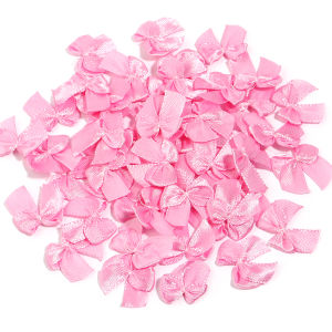 100pcs/lot Polyester Satin Ribbon Bows Colored Mini Ribbon Bow Tie For DIY Handmade Clothes Sewing Party Decoration Supplies