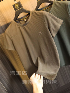 Cool Touch Classy Mesh Ice Silk! Summer Men Accessible Luxury Business Commute round Neck Quick-Drying T-shirt T-shirt