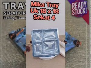 Mika Tray Ukuran 18 Sekat 4 18S4 Alas Plastik Kotak Dus Nasi Katering