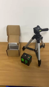 HILDA 2 Lines Laser Level 360 Automatic Leveling Level Construction Tool Equipment Green Light Cross With Tripod